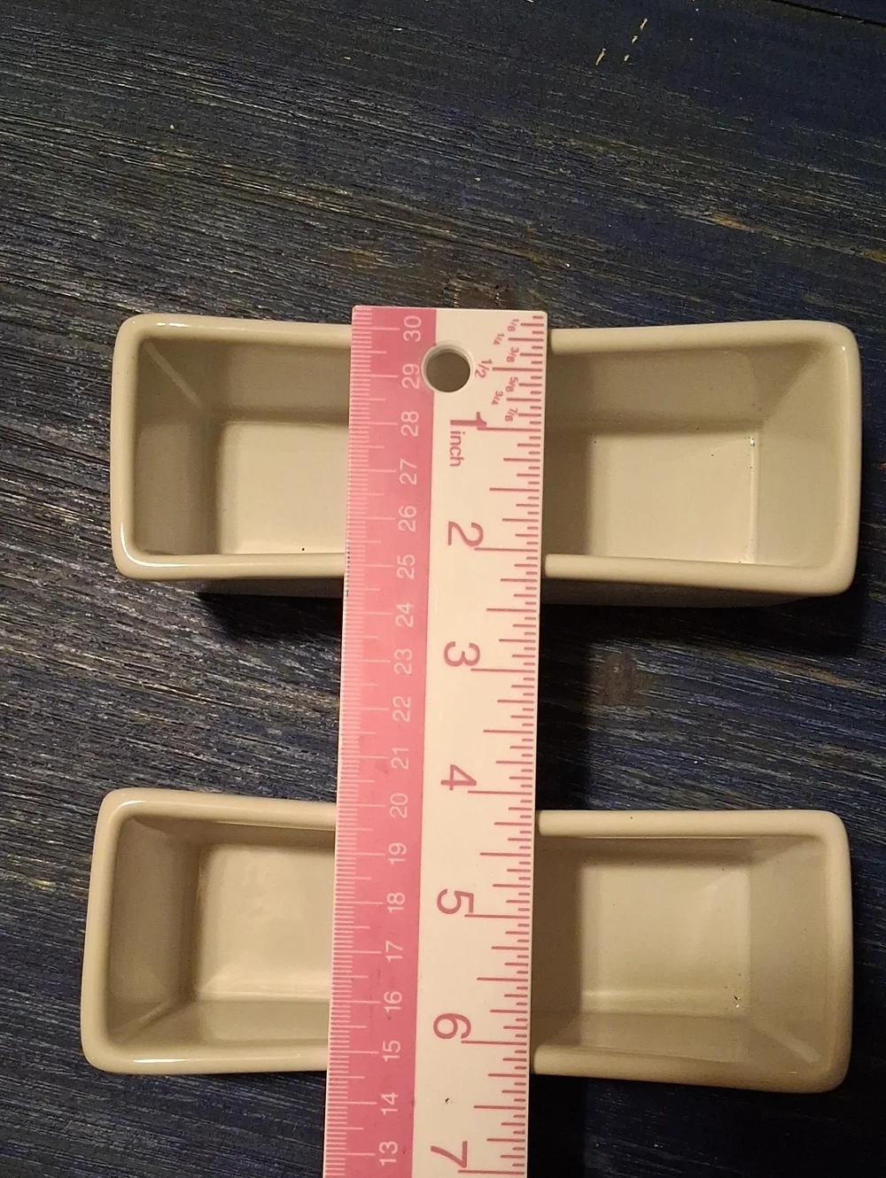 White Ceramic Rectangular Bathroom Dish - Set of 2